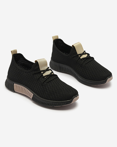 Fekete női sportcipő barna betéttel Keteti - Lábbeli