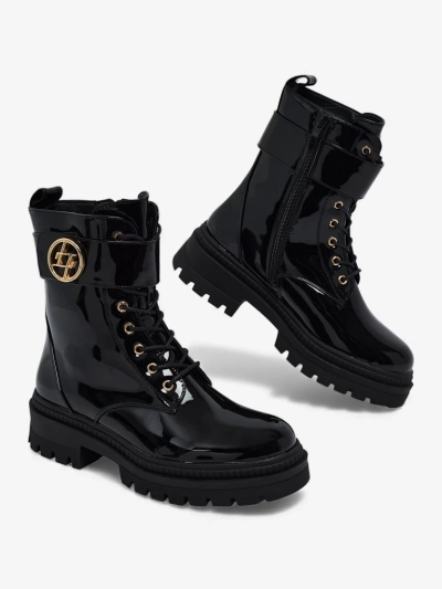 Lakkozott női eco bőr bokacsizma Eulin