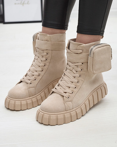 Női csizma tasakos bézs színben Sauups- Footwear