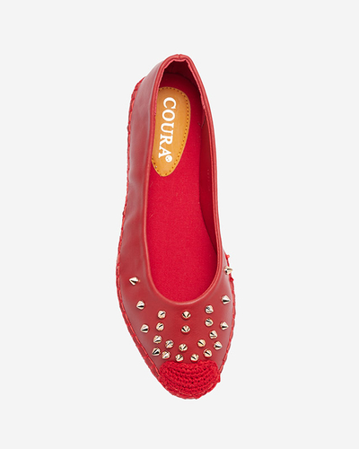 Piros női espadrillák Edmaria fúvókákkal - Lábbeli