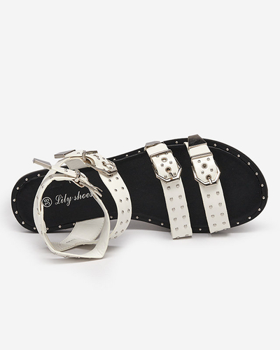 OUTLET Fehér női szandál fúvókákkal Flodi - Lábbeli