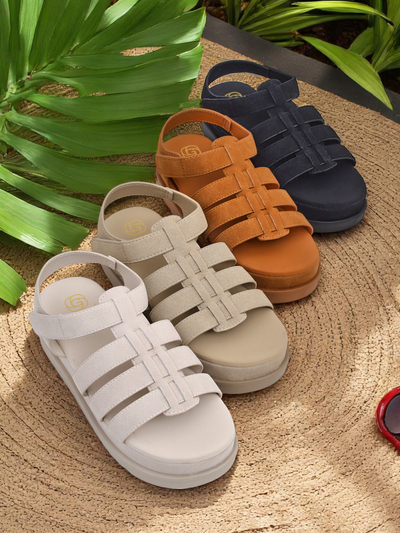 Heraclea Royalfashion női platform szandál öko bőrből, fekete