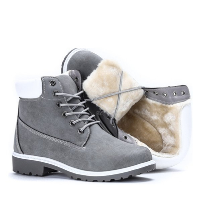 Ocieplane trapery w kolorze szarym Ellea - Obuwie