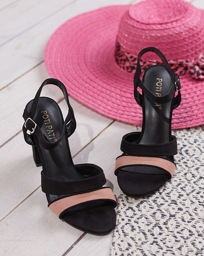 OUTLET Fekete női szandál oszlopon Hromm- Footwear