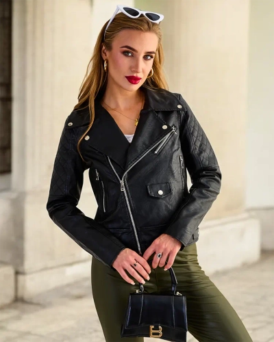 Royalfashion női öko bőr Ramones dzseki