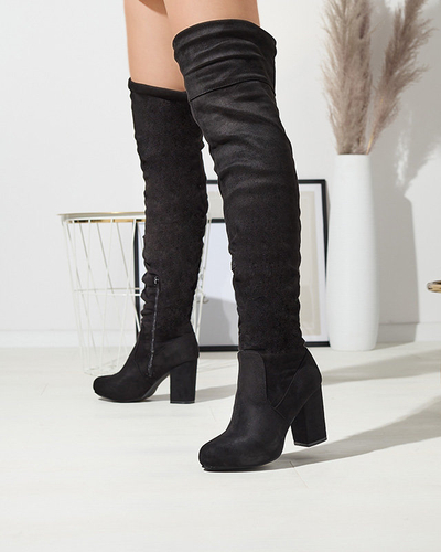 OUTLET Fekete női over-the-knee csizma Gazey- Footwear