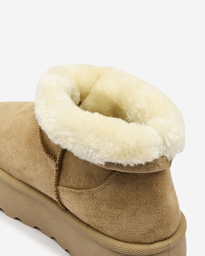 Royalfashion Világosbarna a'la platform női hócsizma Setolla