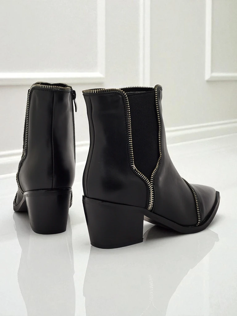 Női eco bőr bokacsizma vastag sarokkal Omen Glade