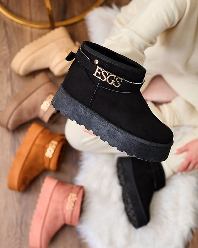 Royalfashion Rózsaszín női a'la hócsizma Esgala díszítéssel