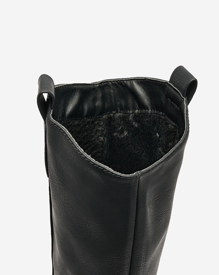 Royalfashion Fekete női csizma rejtett horgonnyal Bisaldo