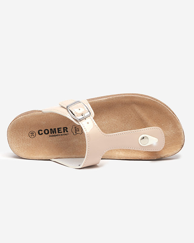 OUTLET Bézs színű női papucs Elotsi - Lábbeli