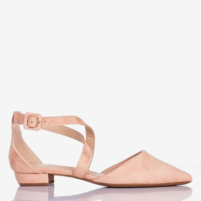 Różowe baleriny damskie na płaskim obcasie Philadelphia - Obuwie