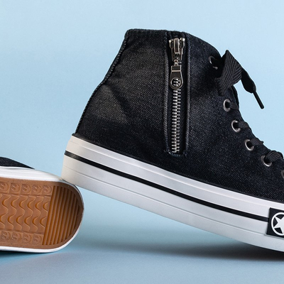 Fekete női tornacipő beltéri éken Kumiko - Lábbeli