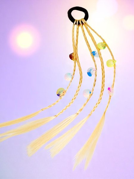 Royalfashion Gumis, kagylókkal díszített, felcsatolható fonatok