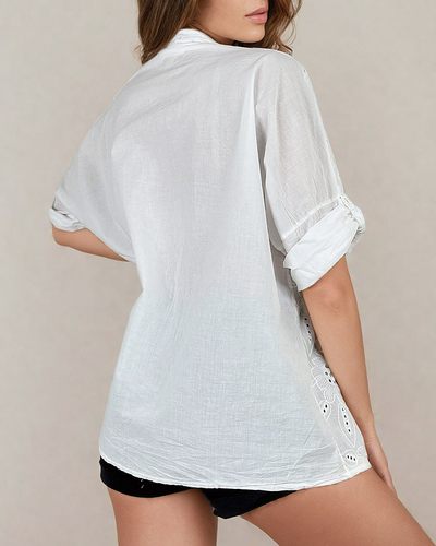 Royalfashion Női oversize hímzett ing