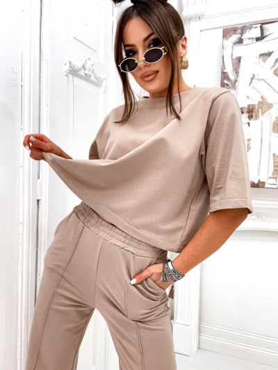 Royalfashion Női pamut szett harangszárú nadrággal