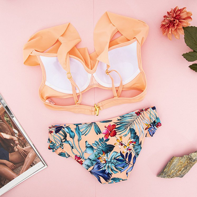 Narancssárga virágos fürdőruha - fehérnemű