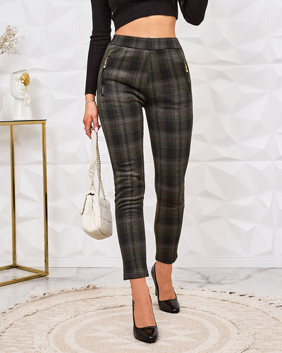 Royalfashion Női szigetelt kockás teggings nadrág
