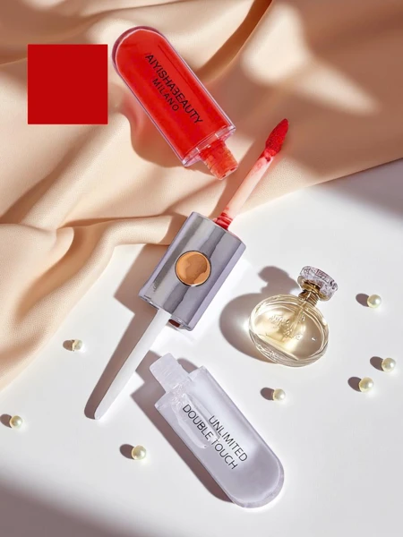 Rúzs és színtelen szájfény 2 az 1-ben Forró Piros