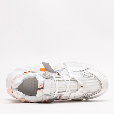 Női fehér sportcipő színes betétekkel Deroni - Lábbeli