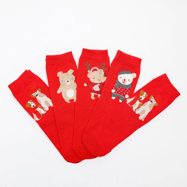 Női karácsonyi zokni 5 / csomag - Fehérnemű