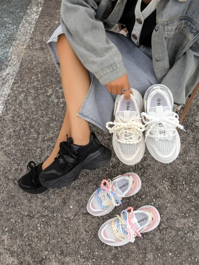 Royalfashion Női sportos sneakers vastag talpon Loness