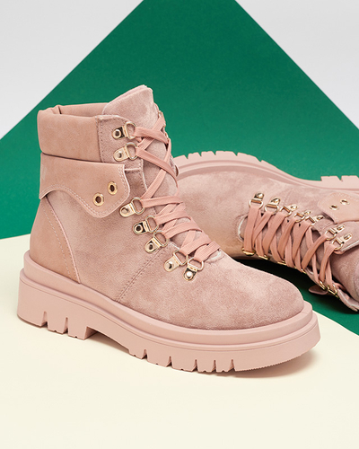 Rózsaszín női csizma szigetelt trapper Boserra - Lábbeli