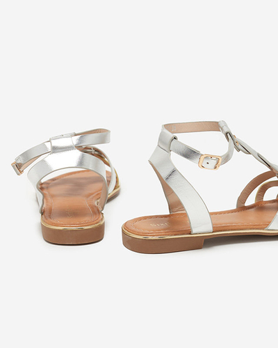 OUTLET Ezüst-arany női lapos szandál Fatop- Lábbeli