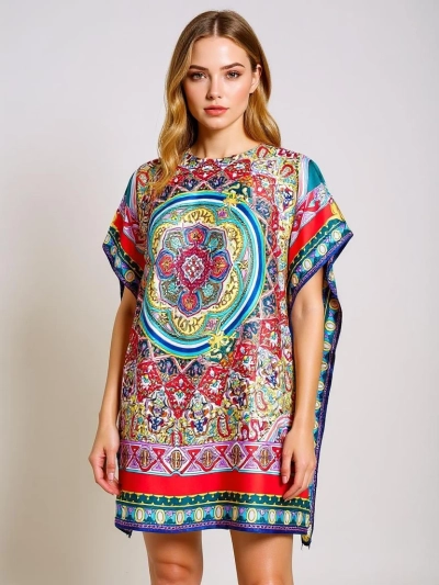 Ariadne pareo – színes térdig érő Royalfashion poliészter ruha
