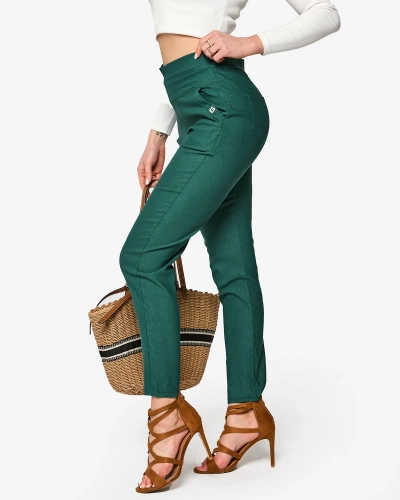 Sötétzöld női teggings nadrág PLUS SIZE- Ruházat