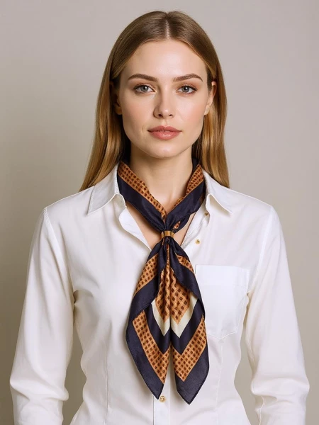 Apollonia – női poliészter sál, világosbarna, olasz stílus, 69x66cm