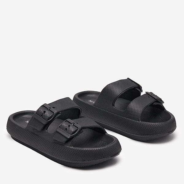 OUTLET Fekete női csatos szandál Eckos - Lábbeli