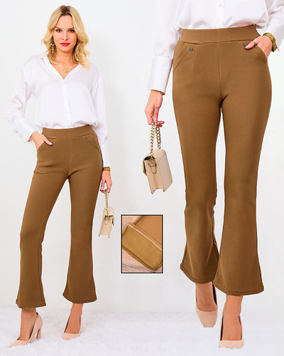Royalfashion Fekete női ökobőr leggings a'la bells