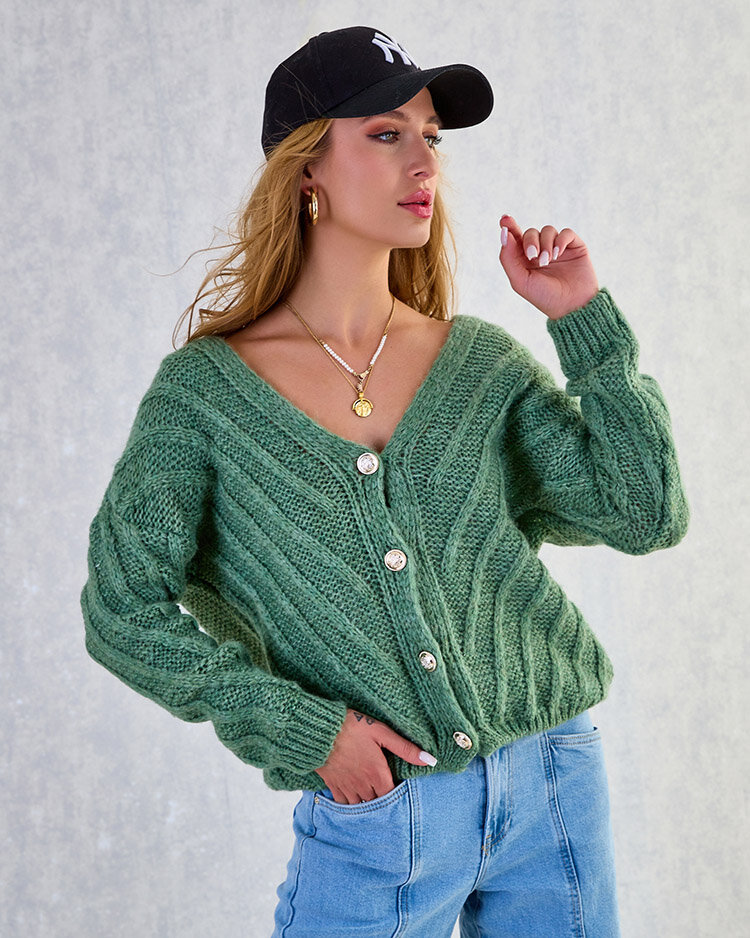 Royalfashion Női kötött pulóver gombokkal