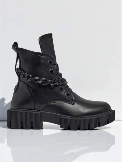 Eko bőr fűzős női Anviq bokacsizma