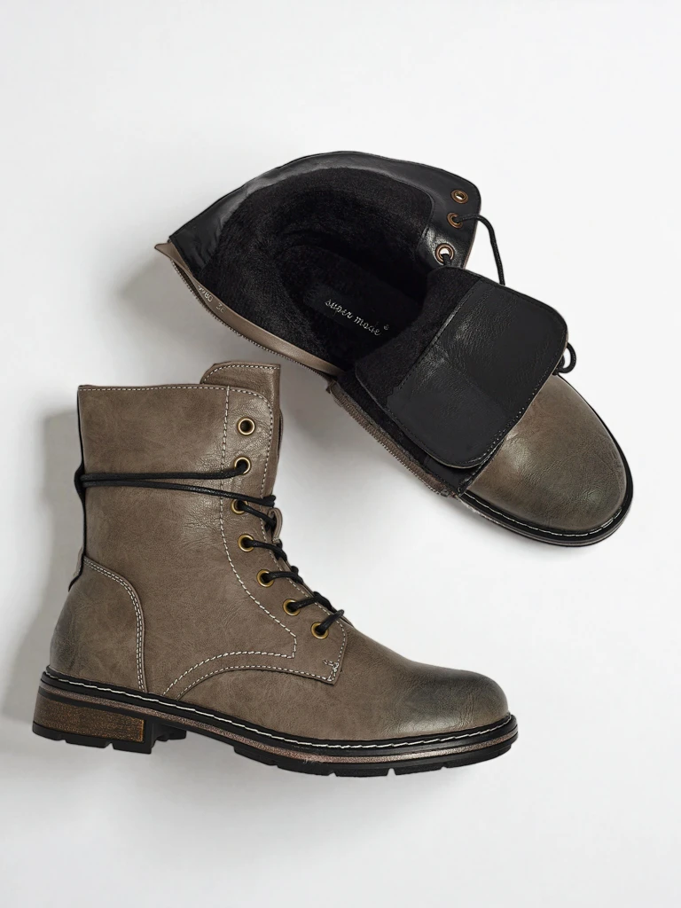 Ravonna női fűzős öko bőr bokacsizma