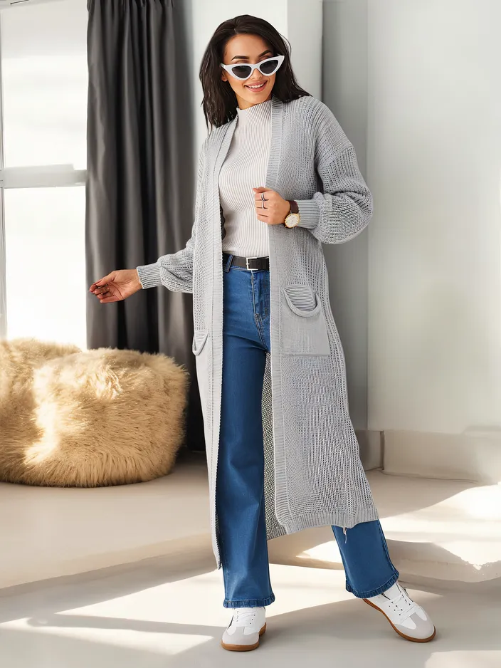 Royalfashion Akril kötött női kardigán