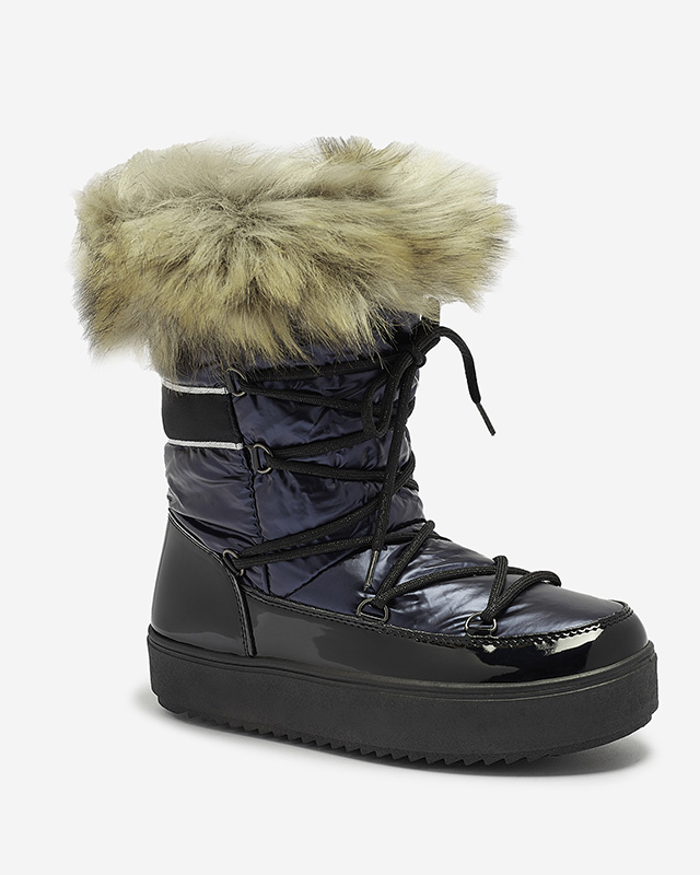 Női tengerészkék lakkozott hócsizma Luccav- Lábbeli