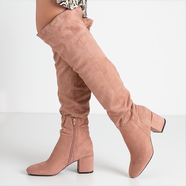 Rózsaszín női csizma az Avellan oszlopon - lábbeli