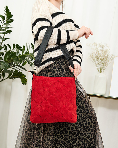 Royalfashion Piros steppelt öko-szarvasbőr női kézitáska