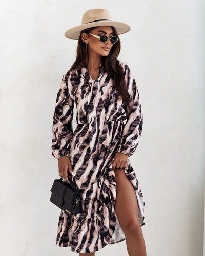 Royalfashion Női midi ruha mintával