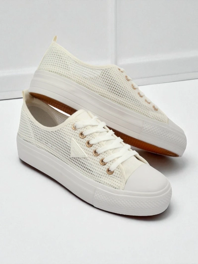 Női fehér Ariadne Mesh sneaker – szellős tornacipő lapos talpon
