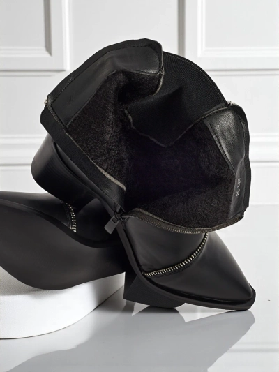 Női eco bőr bokacsizma vastag sarokkal Omen Glade