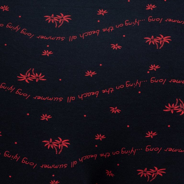 Férfi sötétkék boxer, piros mintákkal - Fehérnemű