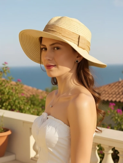 Royalfashion Női szalmakalap Ribbon Whisper