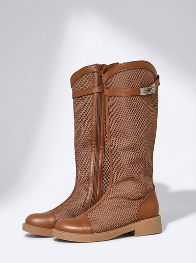 Royalfashion Magas perforált nős csizmák Ovittole