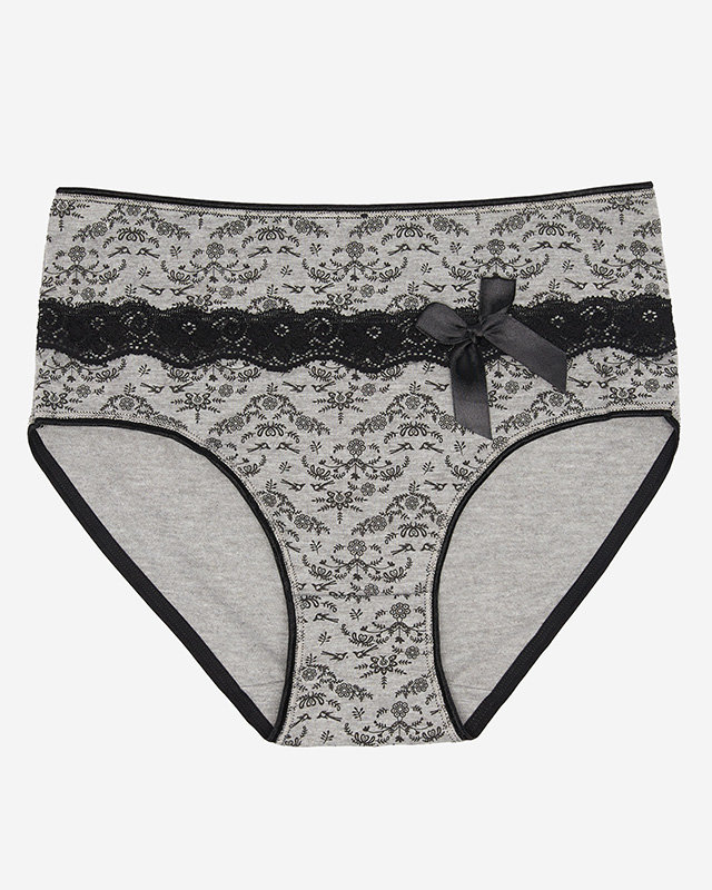 Női rövidnadrág szürke színű mintával. PLUSZ MÉRET- Fehérnemű