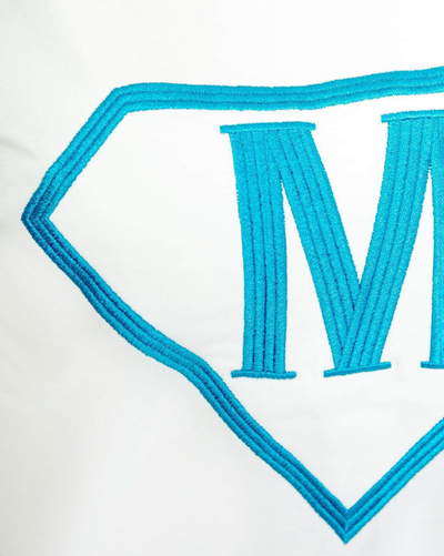 Női fehér-kék sporttréning szett kitűzővel - Ruházat