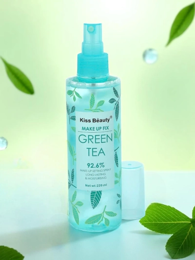 Kiss Beauty Sminkrögzítő spray zöld teával