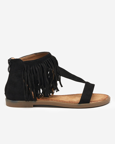 Női szandál fekete rojtokkal Clov- Footwear